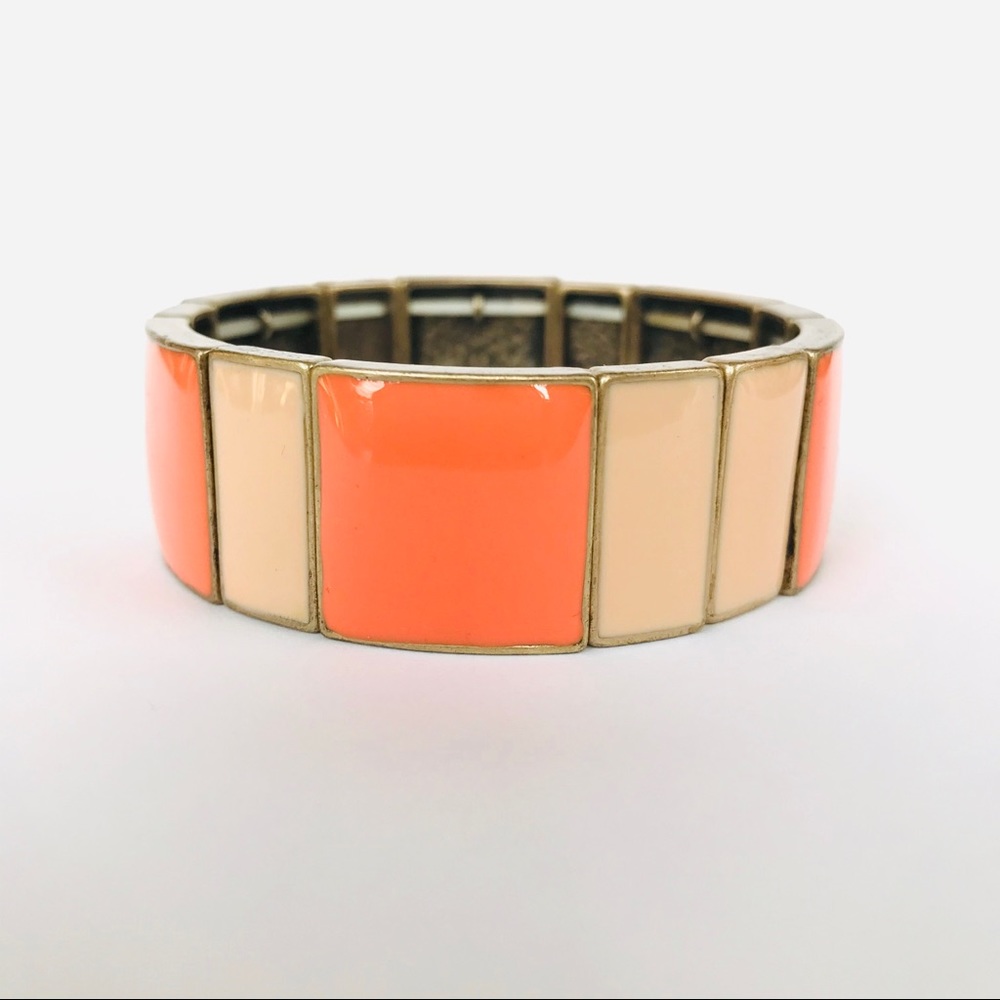 J Crew Factory Orange Peach Elasticized Bracelet